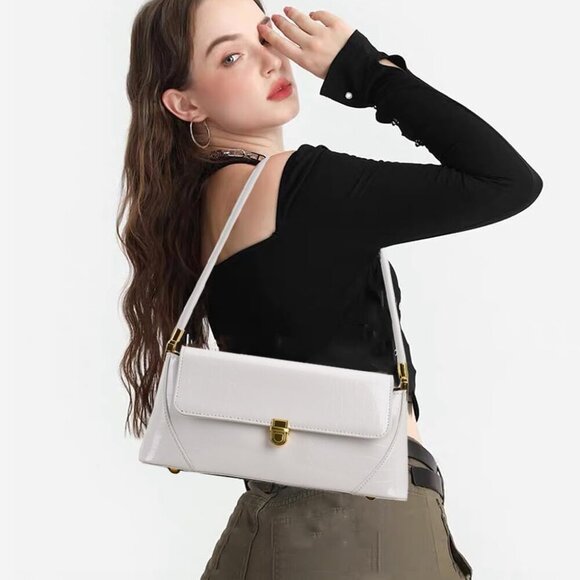 Pink Metallic Shoulder Bag Silver Tote Clutch for Women Gold Shoulder Purse with - Picture 6 of 6